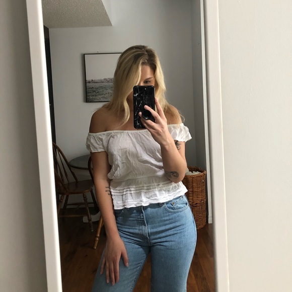 Talula Ruffled Off The Shoulder Tank - Picture 2 of 5